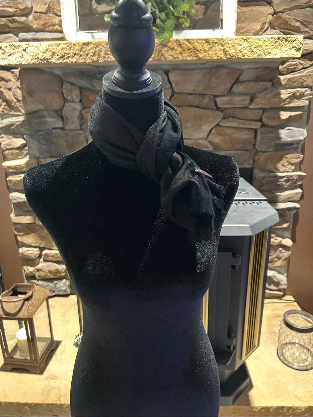 Women's Black Scarf Wrap - Classic Neck Accessory